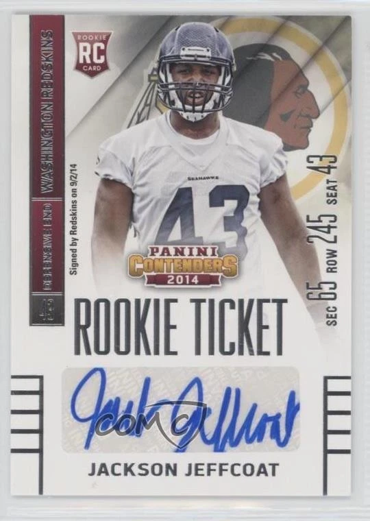 2014 Panini Contenders Jackson Jeffcoat (Helmet Down) #134 Rookie Auto RC - Image 1 of 2