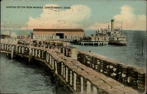 Corpus Christi,TX Shipping Cotton from Wharves 1912 Nueces County Texas Postcard - Picture 1 of 2