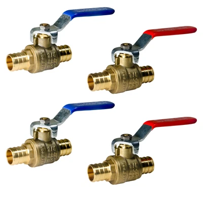 4 Pcs XFITTING 3/4" Pex Ball Valve, Hot and Cold, Lead Free Brass, Full Port - Image 1 of 4