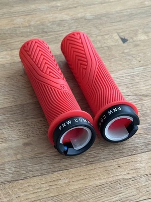 PNW Components Loam Lock-On Grips, red, single clamp, Mountain Bike Bicycle BMX - Image 1 of 2