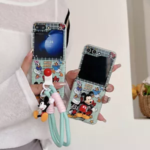 Cartoon Cute Stand Holder Phone Case for Samsung Galaxy Z Flip 6 5 4 Hard Cover - Picture 1 of 13
