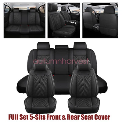 For Toyota 4Runner 2015-2019 Driver & Passenger Bottom & Top Seat Cover Black - Image 1 of 4