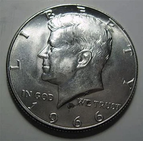 1966 40% Silver Kennedy Half Dollar UNCIRCULATED Cover