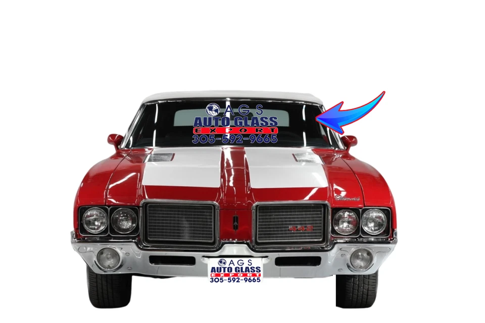 1970-1972 OLDSMOBILE 442 2D CONVERTIBLE FRONT WINDSHIELD DW00752GBN - Image 1 of 1