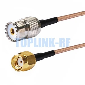 UHF SO-239 Female to RP-SMA Male ( Jack Pin ) Connector Pigtail Coax Cable RG316 - Bild 1 von 4