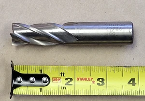 47/64 QUINCO HSS END MILL 4 FLUTE, 3-7/8" OAL - Picture 1 of 8