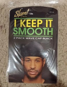 I KEEP IT SMOOTH (2 Pack) Black Wave Hair Stocking Cap - Picture 1 of 2