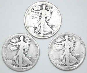 1918-P-D-S Walking Liberty Silver Half Dollar year mint set 3 coins Free Ship - Picture 1 of 2