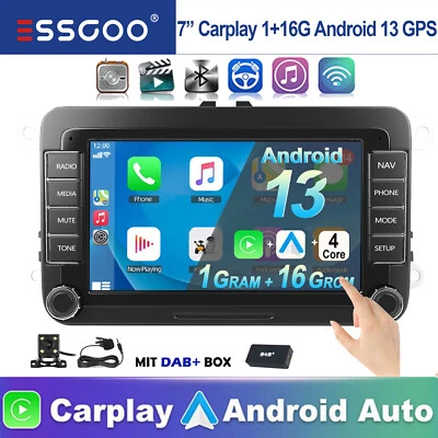 DAB+ Carplay Autoradio Android 13 Für VW GOLF 5 6 Polo Touran Caddy GPS +MIK KAM - Bild 1 von 4