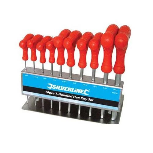 GU3287 Silverline Llave hexagonal Juego de manijas en T 10 piezas 2-10 mm Herramienta de ingeniería mecánica Foto 1 de 1