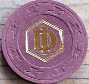 VINTAGE 19TH EDITION BROWN ROULETTE CHIP FROM DESERT INN CASINO LAS VEGAS NV - Picture 1 of 2