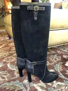 Michael Kors Black Leather and Suede Women's Boot 7.5 M - Picture 1 of 6