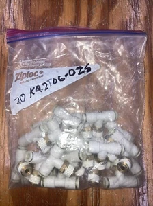20 Stück SMC KQ2T06-02S Außenabzweig T-Stück 6 mm Rohr 1/4 Gewinde mit Wirbel ~NEU~ - Bild 1 von 2