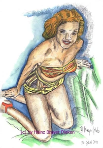 Erotik "Püppi am Strand", handsign.farb.Fotografik HEINZ BRAYER DIEKEN Emden - Bild 1 von 1