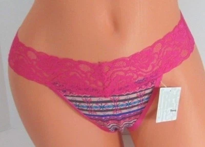 Tanga panty mujer Free Press rosa multicolor encaje talla M nueva con etiquetas Foto 1 de 4