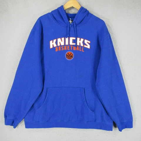 New York Nets Hoodie Mens 2XL XXL Blue Orange NBA Basketball Hoodie Adidas Cover