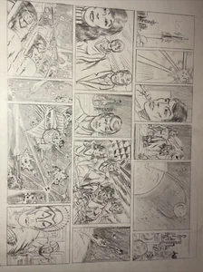 ARTE DE CÓMIC SUPERHÉROES Diseño de página de guión gráfico original SERIE DESCONOCIDA X1 - Imagen 1 de 4