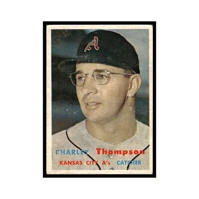 1957 Topps Baseball Card Charley Thompson Kansas City Athletics #142.0 - Image 1 of 3