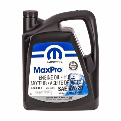 JEEP DODGE CHRYSLER RAM SAE 5W-20 MAXPRO ENGINE OIL 1.3 GAL / 5 LITER OEM MOPAR - Image 1 of 4