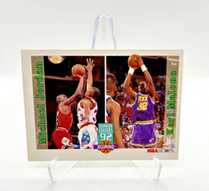 Michael Jordan / Karl Malone - 1992-93 Hoops #320 Scoring League Leaders - Picture 1 of 2