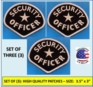 [3] SECURITY OFFICER EMBROIDERED PATCH IRON-ON/ SEW-ON SECURITY GUARD 3.5" x 3" - Picture 1 of 8
