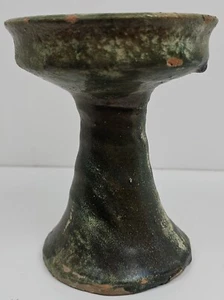 Antique Chinese Han Dynasty Green Glazed Pottery Burial Oil Lamp - Picture 1 of 11