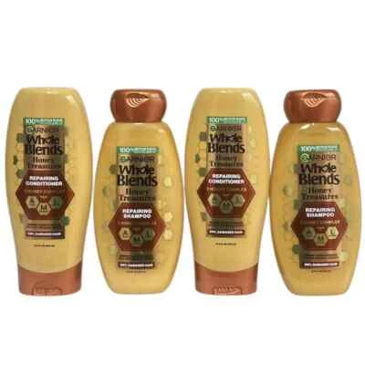 Garnier Whole Blends Honey Treasures 12.5 oz Shampoo & Conditioner - Pack of 4 - Image 1 of 2
