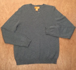 Joe Fresh Sweater Mens Large Wool Blend Gray pullover V-neck Classic Preppy - Picture 1 of 8