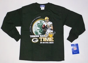 NFL Packers #4 Brett Favre talla JUVENIL, color verde, camisa manga larga Reebok - Imagen 1 de 2
