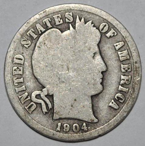 1904-S  BARBER DIME  KEY DATE  Good Cover