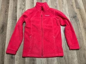 Columbia Sweater, Youth Size Medium, Red, Full Zip, Fleece, Zip Pockets - Picture 1 of 8