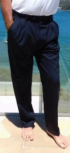 VINTAGE 1980s Original Pure Wool Pleated Dapper Dress Pants - Picture 1 of 6