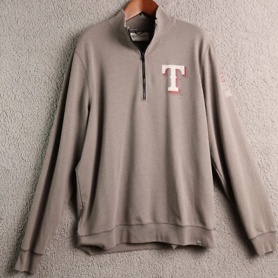 '47 Forward Texas Rangers quarto de zíper puxador masculino GG cinza - Imagem 1 de 4