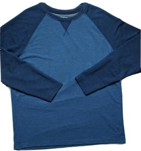 Orvis Long Sleeve Shirt Classic Collection Blue Crew Neck Men's Large - Picture 1 of 6