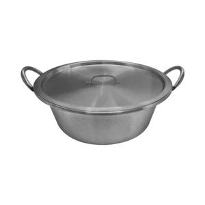 21" Stainless Steel Cazo With Lid Pot Pan Wok Gas Stove burner Cook - Picture 1 of 7