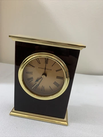 HOWARD MILLER LAUREL CLOCK MODEL 645-447 Desk Quartz Battery Roman Numerals Cover