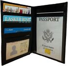 New soft lamb skin leather passport case 6 credit card ID large billfold bnwt++*