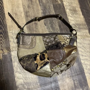Coach Auténtico Animal Vacaciones Patchwork Dorado Marrón Leopardo 13003 - Imagen 1 de 12