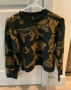 Maglione Rails Perci cammello gatti selvatici nero boxy crop taglia XXS - Foto 1 di 5