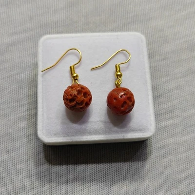 Pendiente de piedras preciosas de coral vintage Italia pendiente de coral coral natural hecho a mano pendiente Foto 1 de 4