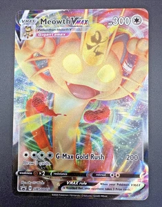 Meowth VMAX SWSH005 Sword & Shield Full Art Black Star Promo Pokemon Card TCG - Picture 1 of 10