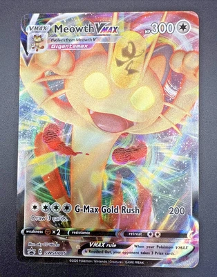 Meowth VMAX SWSH005 Sword & Shield Full Art Black Star Promo Pokemon Card TCG - Image 1 of 4