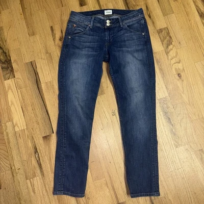 Jeans Hudson para mujer talla 27 Collin solapa ajustados con bolsillos cortos solapas de mezclilla elásticos Foto 1 de 4