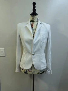 [M] Ralph Lauren Sport Damen Reitblazer weiß besticktes Monogramm - Bild 1 von 10