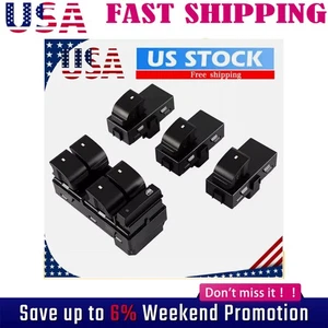 Interruptor de control de ventana eléctrica delantero EE. UU. 4 piezas 22864837 para GMC Acadia 2007-2017 - Imagen 1 de 15