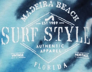 SURF STYLE T-SHIRT TEE MADEIRA BEACH FL FL FLORIDA BLAU TIE DYE HERREN GRÖSSE M - Bild 1 von 4