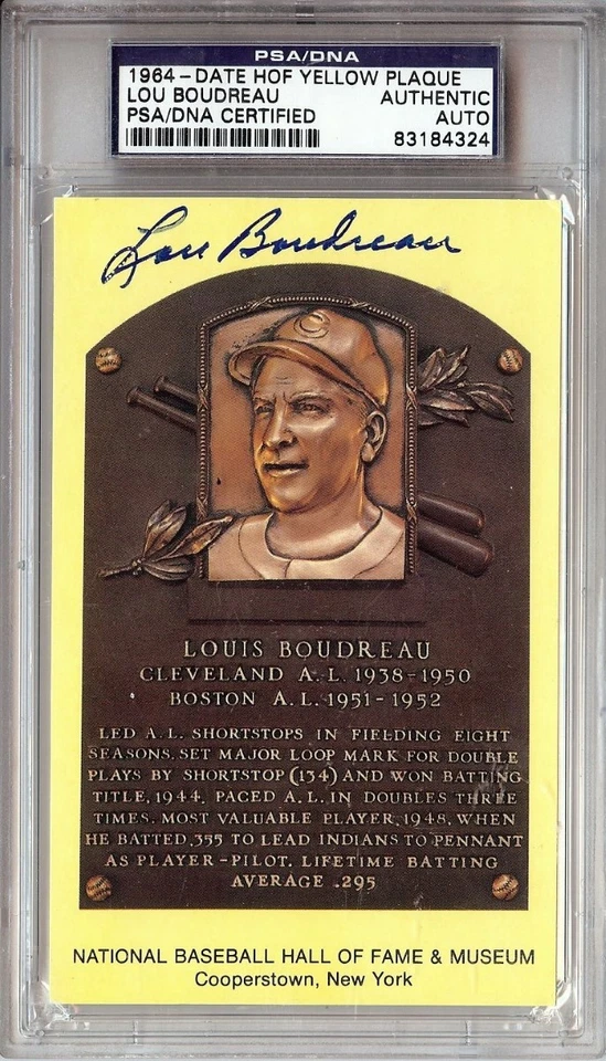 Lou Boudreau Signed Autographed Hall of Fame Postcard Indians PSA/DNA 83184324 - Image 1 of 1