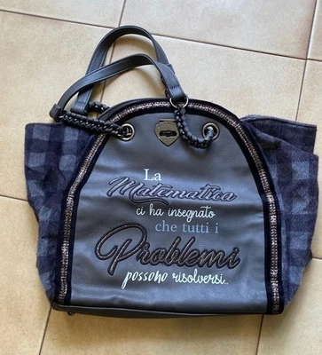 Borsa Le Pandorine Grigia con Scritta - Imagem 1 de 4