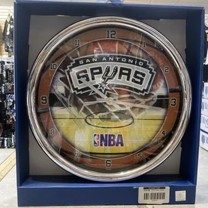 WinCraft Chrome Clock NBA San Antonio Spurs - Picture 1 of 3
