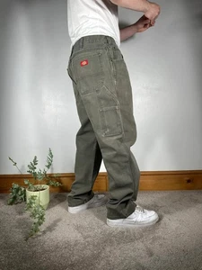 Pantalones de mezclilla de carpintero de trabajo Dickies vintage para hombre - talla W36 x L30 - Imagen 1 de 20